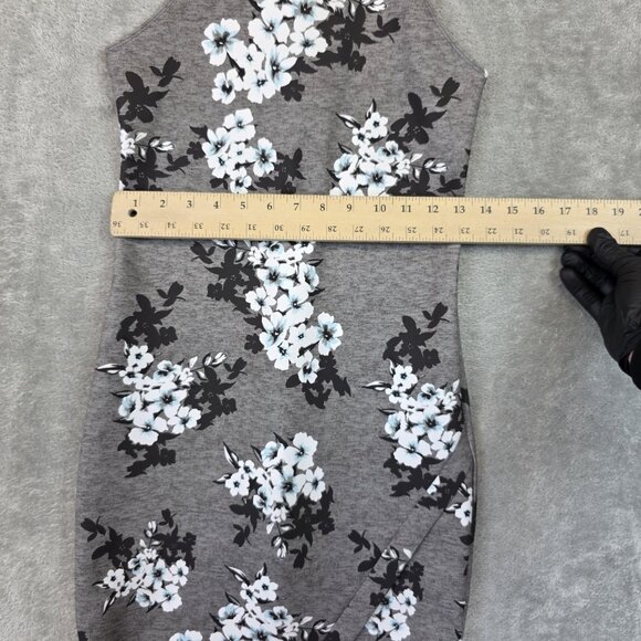 Hollister Dress Juniors XS Gray Floral Halter Bodycon Mini Sundress Casual - Picture 6 of 8